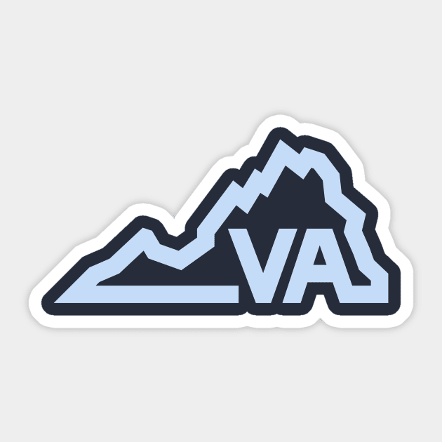 Virginia, The Commonwealth State - Simple Line Design Sticker by sombreroinc